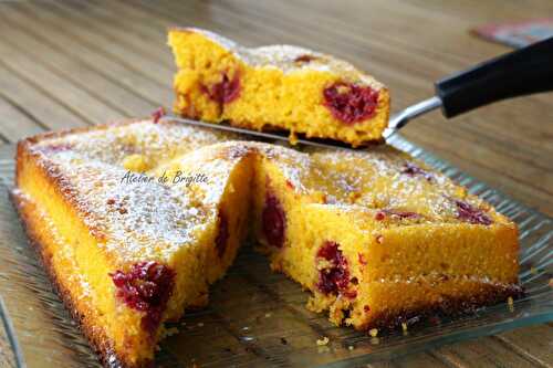 Cake polenta citron-framboise (sans gluten)