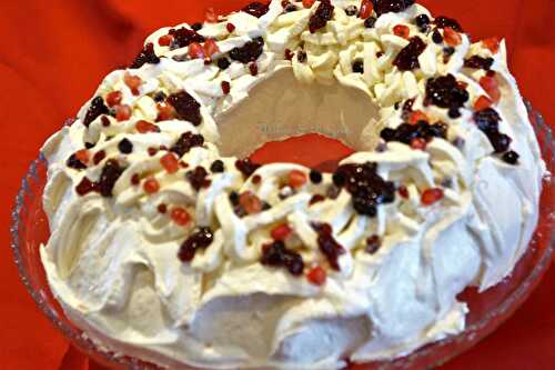 Couronne de Noël, Pavlova aux fruits rouges