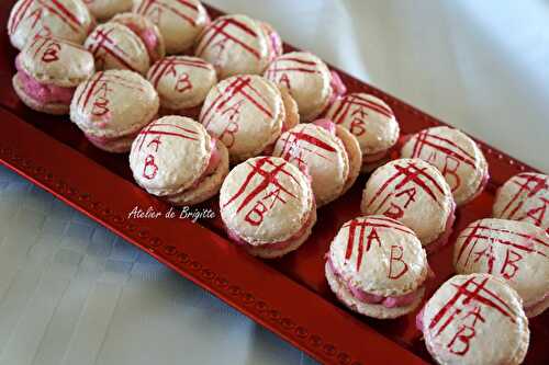 Macarons peints, ganache fraise