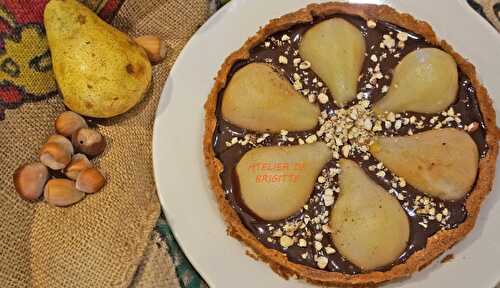 Poires aux Épices, Chocolat et noisettes (tarte)