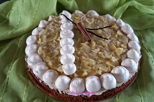 Tarte aux pommes, mousse caramel beurre salé