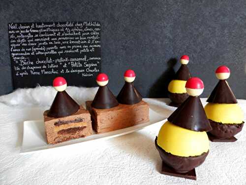Bûche chocolat, praliné et caramel d'après Pierre Marcolini
