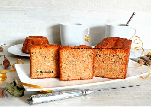 Cake aux carottes et aux noisettes d'après Pierre Hermé (sans gluten et sans lactose)