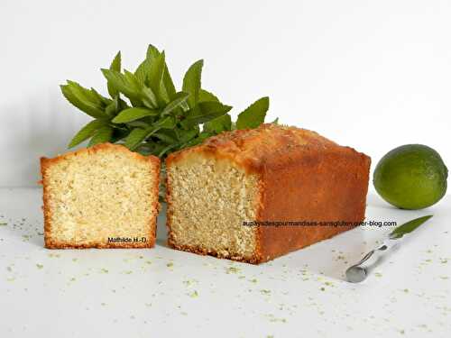 Cake citron vert et menthe version Mathilde d'après Yann Couvreur - Au pays des gourmandises sans gluten