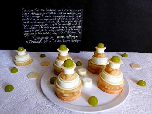 Compression Pommes Estragon et Chocolat blanc d'après Ludovic Pouzelgues et Ruddy Maisonneuve