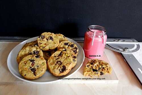 Cookies à la pistache aux gros éclats de pistaches et chocolat noir version Mathilde