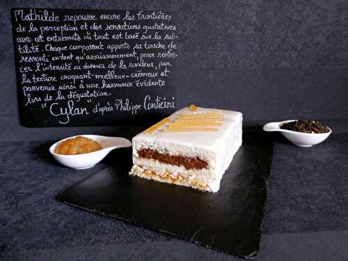 Cylan d'après Philippe Conticini : entremets citron, chocolat blanc, thé au jasmin