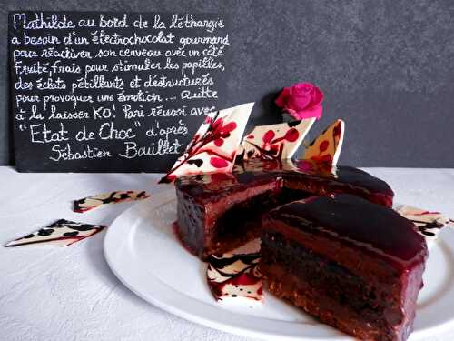 Etat de Choc d'après Sébastien Bouillet : entremets chocolat, fruits rouges, gianduja