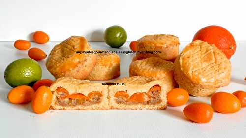Gâteau Basque Kumquat d'après Cédric Grolet : pâte sablée basque citron vert, crème amande citron vert, kumquats pochés, crème pâtissière à l'orange