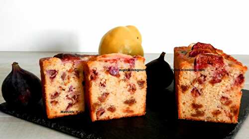 Le cake aux coings, figues fraiches et figues moelleuses de Mathilde