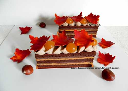 Le cakissime aux couleurs automnales chocolat, marron, passion et mangue d'après Nicolas Bernardé