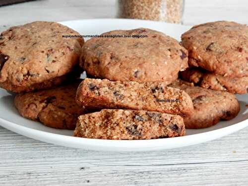 Les cookies sésame chocolat noir de Mathilde : sans gluten, sans lactose, sans oeufs