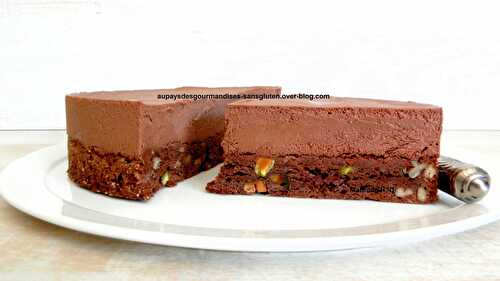 Mon gâteau au chocolat d'après Sébastien Bouillet : brownie et mousse au chocolat noir