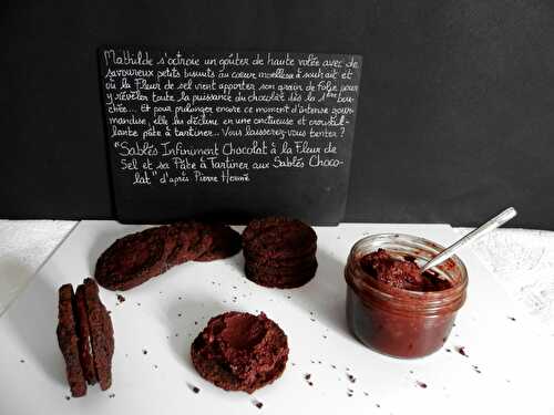 Sablés Infiniment chocolat à la fleur de sel et sa pâte à tartiner aux sablés chocolat d'après Pierre Hermé