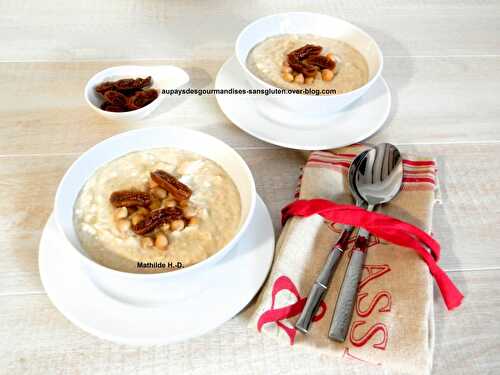 Soupe de panais, pois chiche et figues moelleuses ou sèches d'après Catherine Moreau