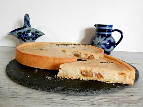 Tarte à la crème alsacienne d'après Josiane et Jean-Luc Syren : version amandes et raisins blonds au kirsch