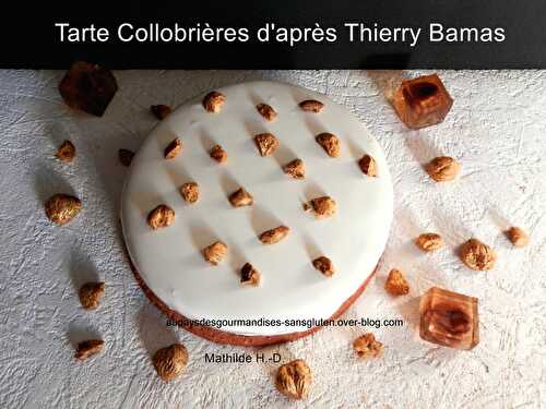 Tarte Collobrières d'après Thierry Bamas : sablé et biscuit châtaigne, onctueux marron, compote de coing