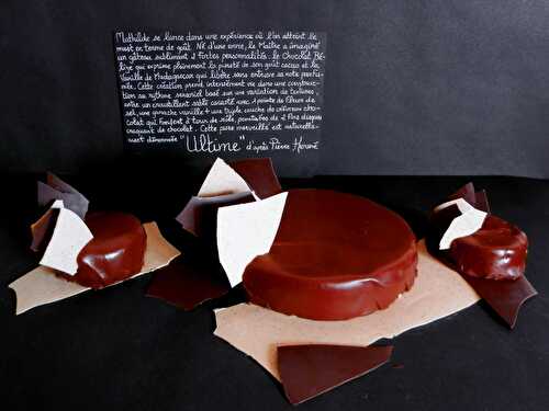 Ultime d'après Pierre Hermé : Sablé chocolat-fleur de sel, ganache vanille de Madagascar et crémeux chocolat Bélize