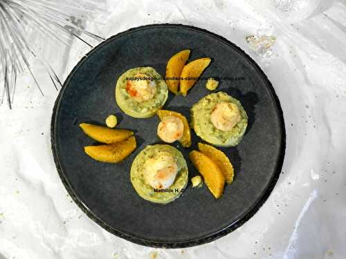 Coquilles St Jacques aux 3 agrumes et sa purée d'avocat