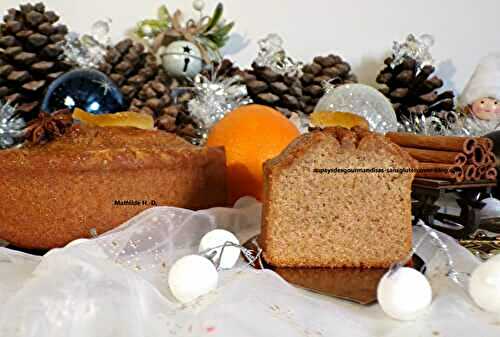 Cake de Noël sur une base de Christophe Michalak : biscuit financier au miel, aux épices de Noël et zeste d'orange (sans gluten et sans lactose)