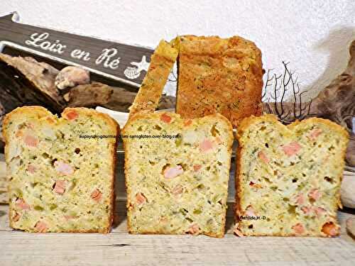 Cake crevettes, truite fumée, asperges vertes, mozzarella sur une base de Sophie Dudemaine 