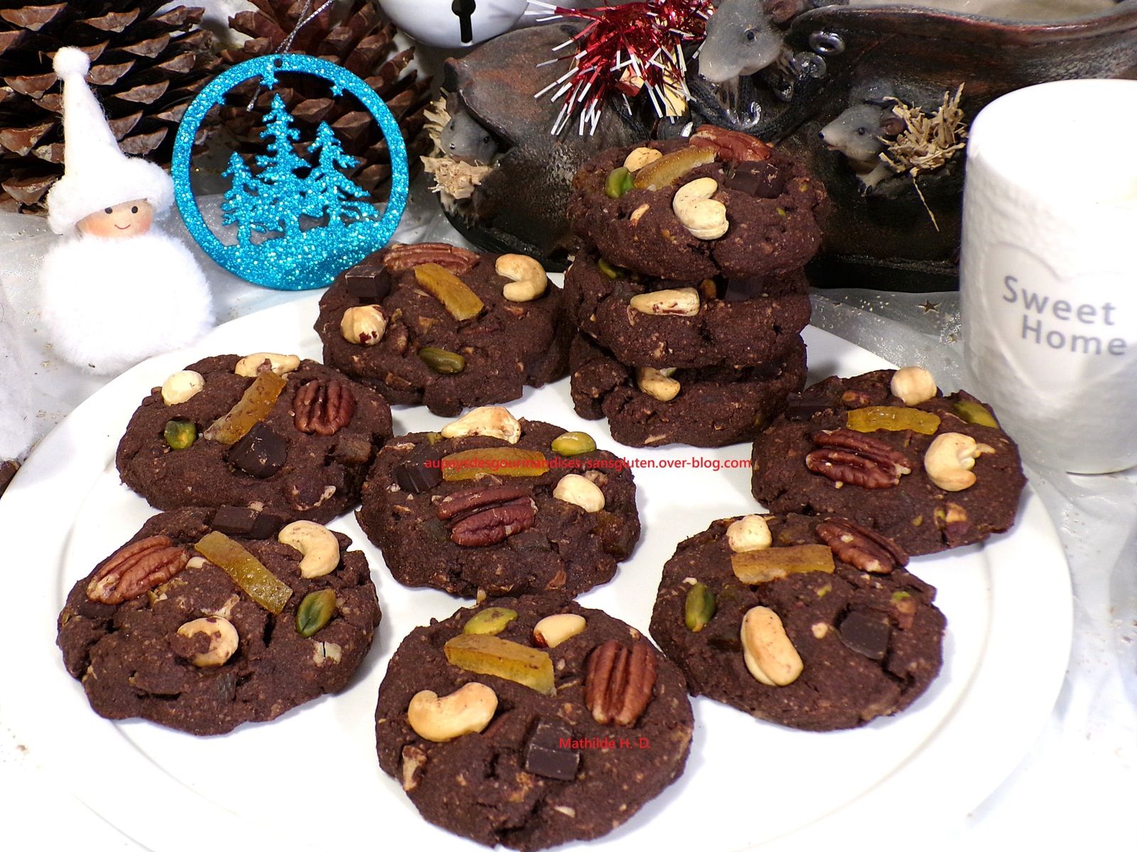 Cookies mendiant chocolat noir d'après Christophe Felder