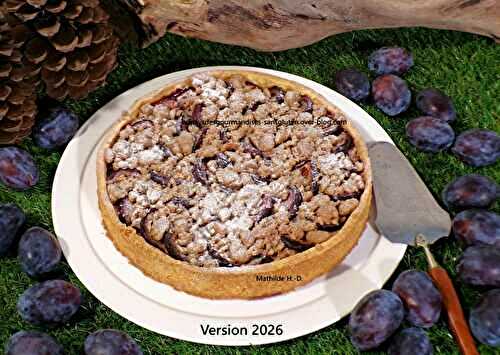 Tarte aux quetsches, royale et streusel à la cannelle d'après Thierry Mulhaupt