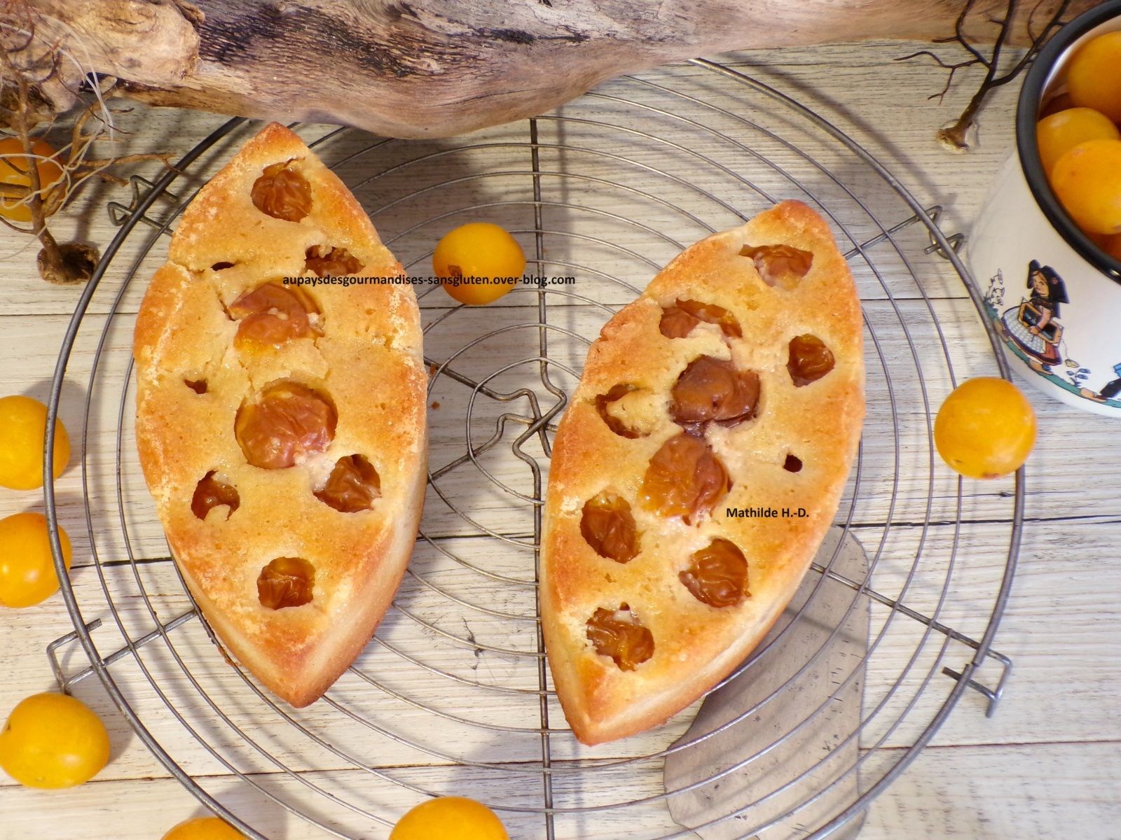 Visitandines aux mirabelles sur une base de Daniel Massé : sans gluten et sans lactose