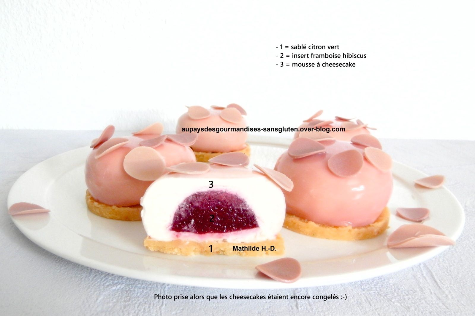 Cheesecakes Framboise-Hibiscus d'après Camille Perrotte
