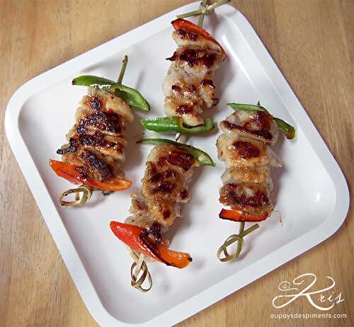 Brochettes de poulet aux piments doux