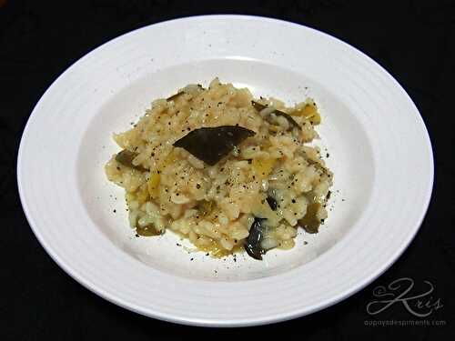 Risotto à la citronnelle, au poireau et au vin doux