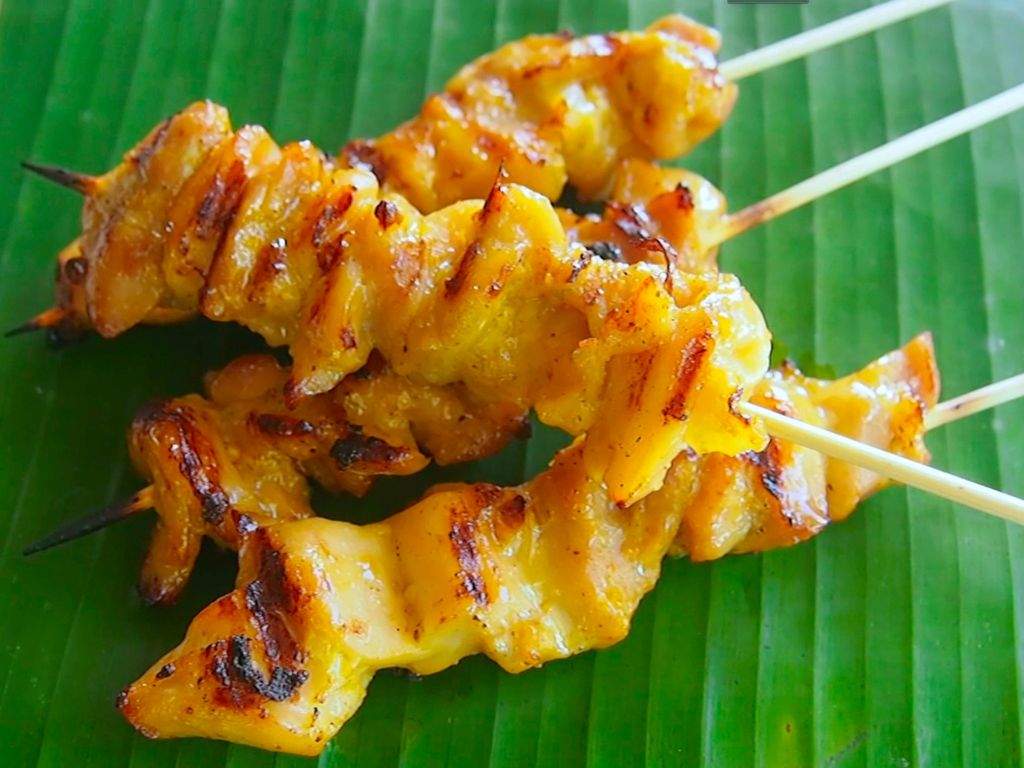 Brochettes thaïes de poulet mariné