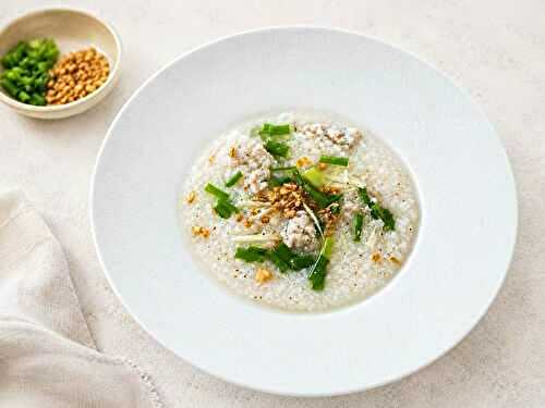 Soupe de riz aux boulettes de poulet