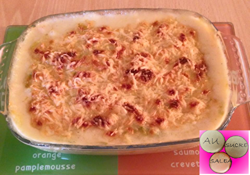 GRATIN DE COURGETTES AUX LARDONS ET GRUYERE