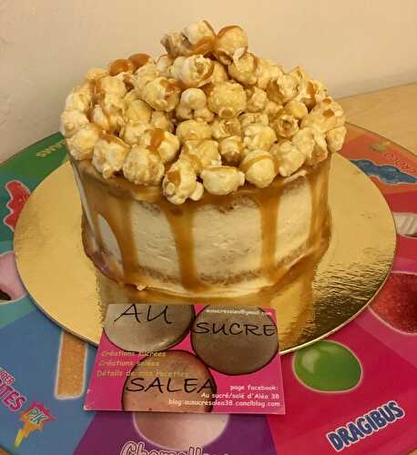 LAYER CAKE AU CARAMEL BEURRE SALE MAISON ET SES POP CORN'S GRAMM'S