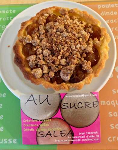 TARTELETTES AUX MIRABELLES SUR LIT D'AMANDE ET SON CRUMBLE A LA PATE SPECULOOS MAISON