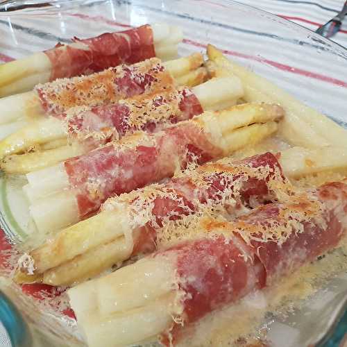 Asperges gratinées au jambon et Parmesan