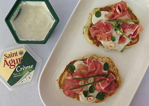 Blinis gourmands au jambon et noisettes