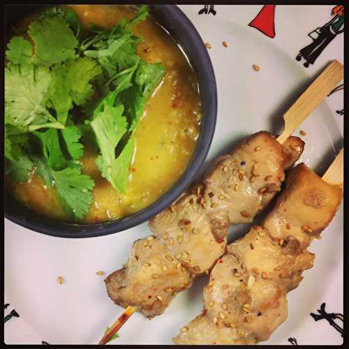 Brochettes de poulet mariné, dhal de lentilles à la coriandre [recette Indienne]