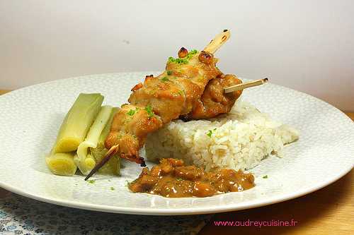 Brochettes de poulet Satay