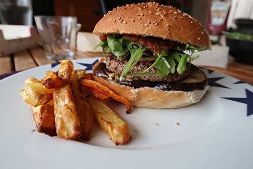 Burger boeuf & aubergines, Ketchup maison balsamique