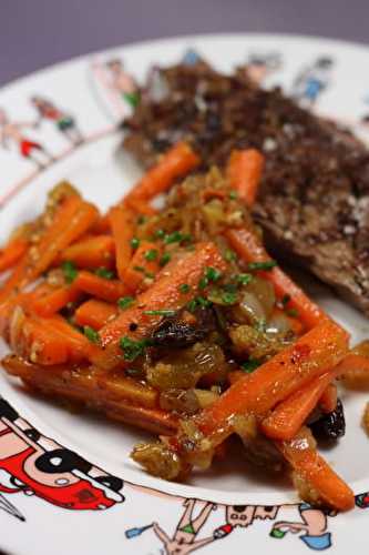 Carottes aux raisins et épices à tajine