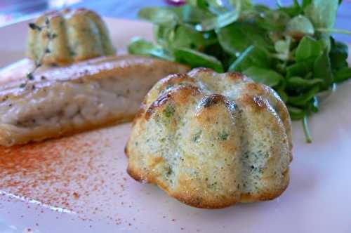 Charlotines de courgettes, filet de maigre poêlé