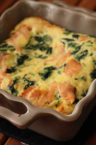 Clafoutis salé d’épinards au saumon