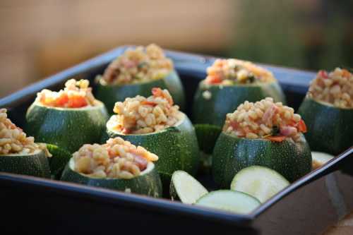 Courgettes farcies au blé