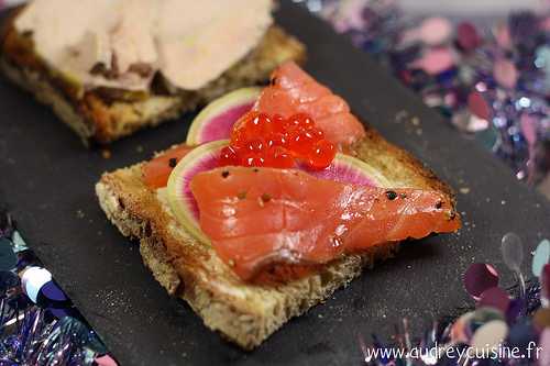 Duo de tartines gourmandes pour repas de Noël