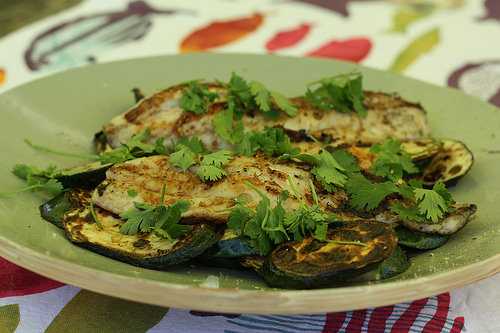 Filet de dorade aux aubergines