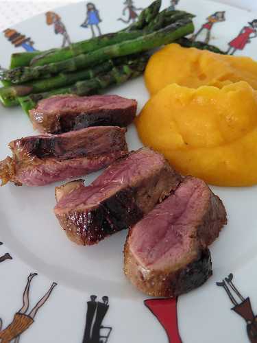 Filets de canette au miel & vin rouge