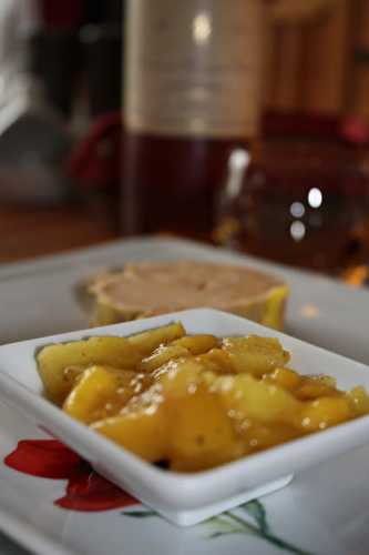 Foie gras et compotée d'ananas et de mangues