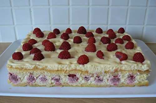 Gâteau Tiramisu aux framboises